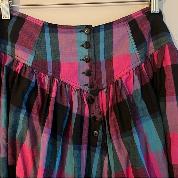 Vintage The Cotton Collection Matching Checkered Long Sleeve Blouse & Sk… - Picture 12 of 16